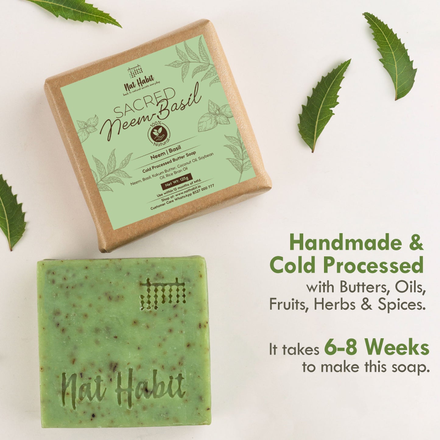 Nat Habit Fresh Sacred Neem Basil & Healing Turmeric Oats Soaps