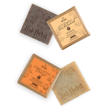 Nat Habit Fresh Exfoliating Orange & Soothing Sandalwood Soaps