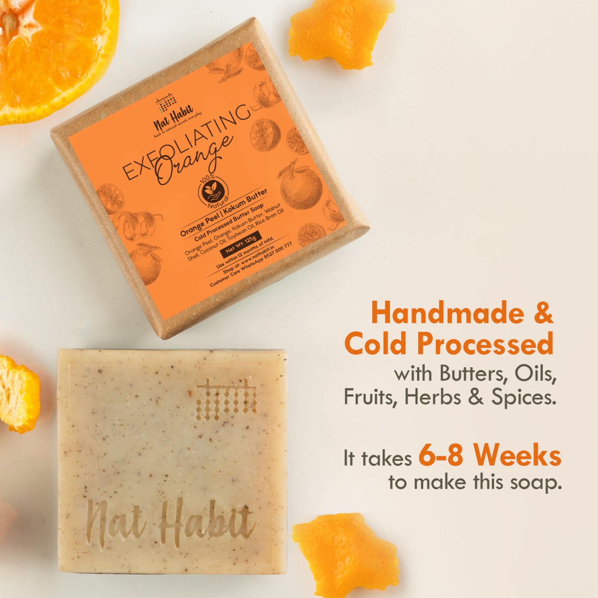 Nat Habit Fresh Exfoliating Orange & Soothing Sandalwood Soaps