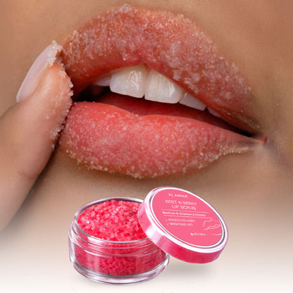 ALANNA Beet & Berry Lip Scrub with beetroot and berry ingredients, exfoliating and smoothing lips for women and men.