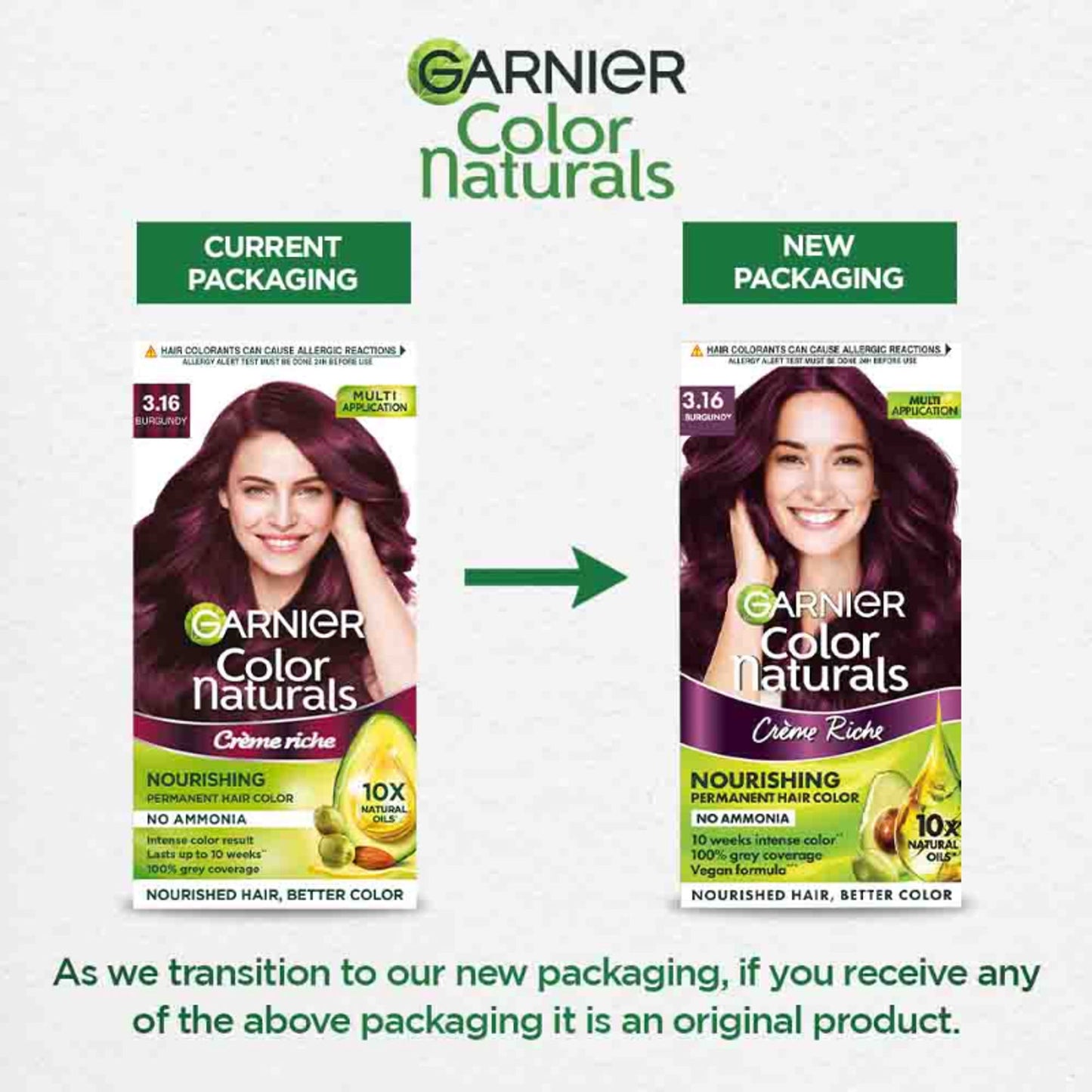 Garnier Hair Colouring Creme,Long-lasting,Smoothness & Shine,Color Naturals - 3.16 Burgundy