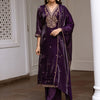 Indyancart IE Women Ethnic Motifs Embroidered Regular Kurta with Trousers & With Dupatta