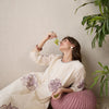 Dhiyona IE Floral Printed Pleated Round Neck Pure Cotton A-Line Kurta With Trousers