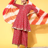 Indyancart VA Women's Bandhani Pure Cotton Print Parade Kurta Set