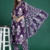 Dhiyona IE Floral Printed Mirror Work Pure Cotton Kurta with Trousers & With Dupatta