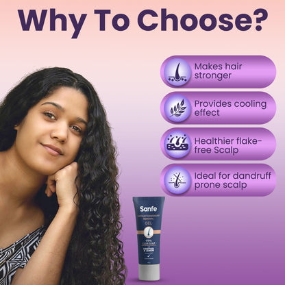 Sanfe Clear Scalp Gel, Anti-Dandruff & Flake Control Treatment, Reduces Scalp Itch