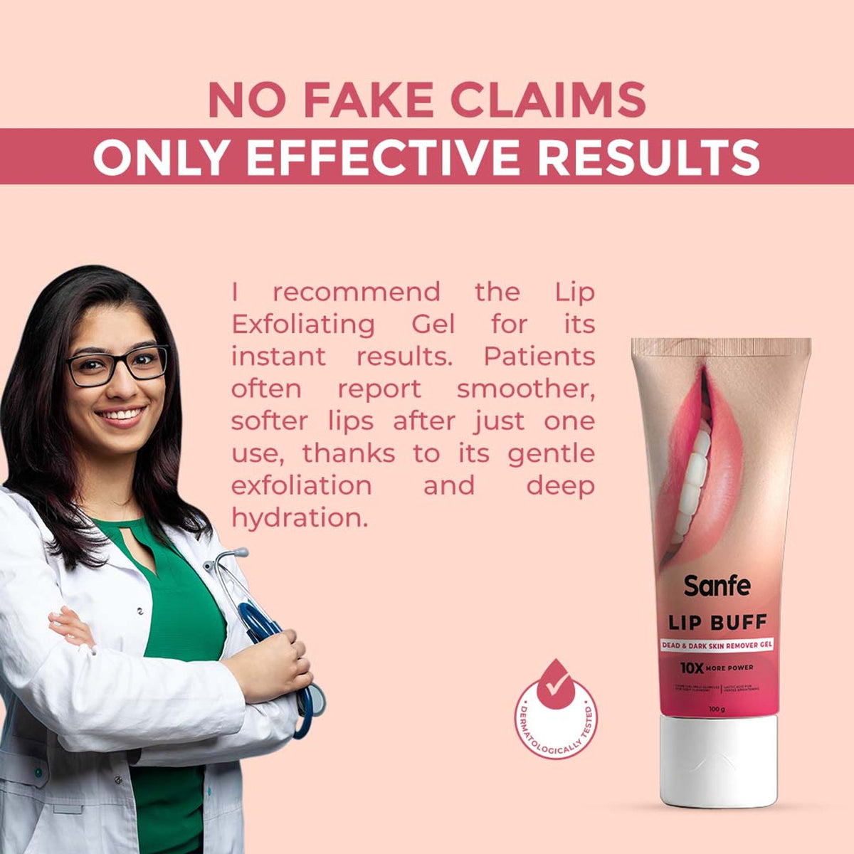 Sanfe Lip Buff Gel, Dead & Dark Skin Removal Lip Scrub, Lip Balm For Pigmented Lips