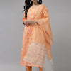 Indyancart IE Women Floral Printed Chanderi Silk Kurta with Trousers & With Dupatta