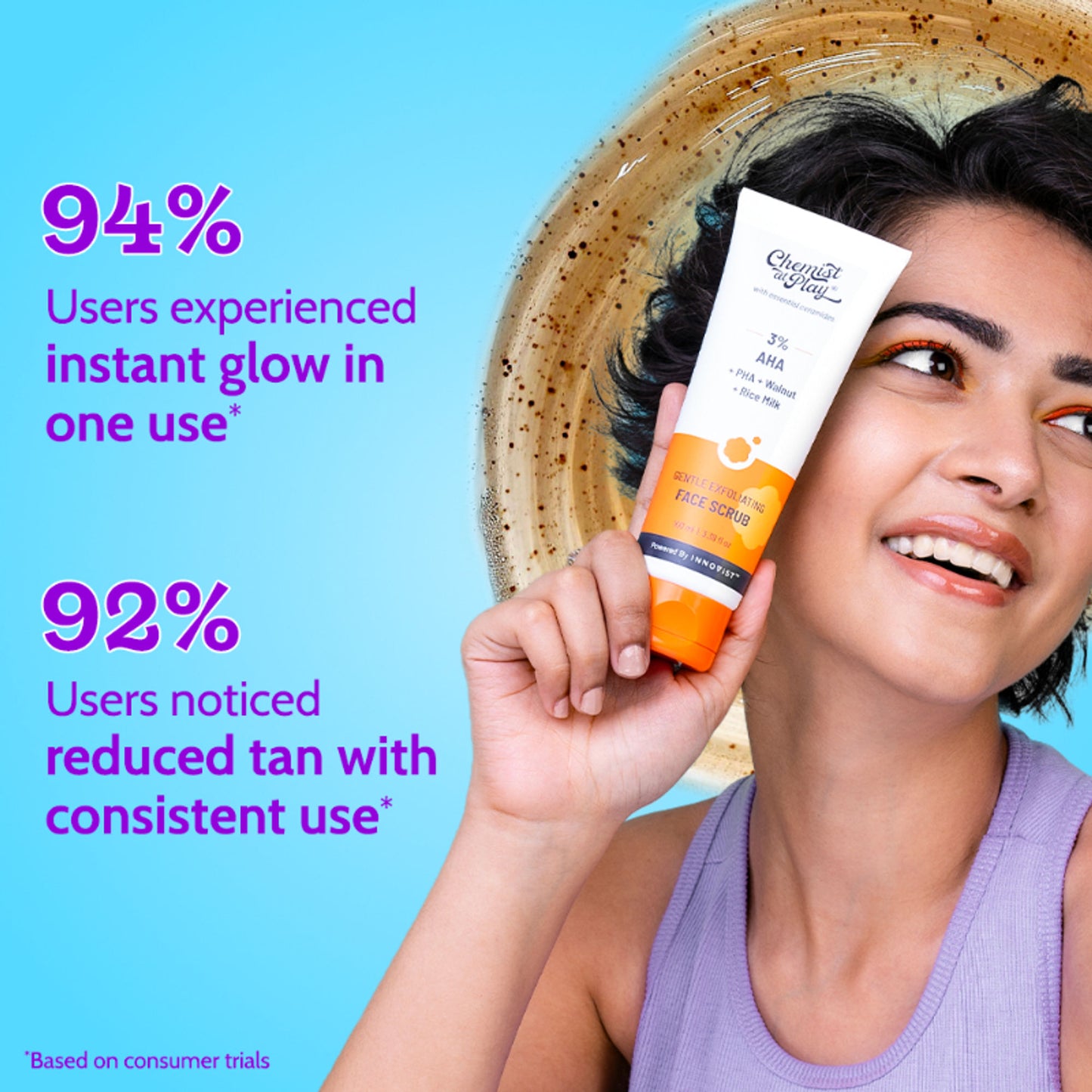 Chemist At Play 3% AHA Gentle Exfoliating Face Scrub For Dead Skin & Blackheads