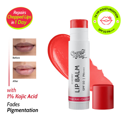 Chemist At Play Lip Balm SPF 50 Brightens & Repairs Chapped Lips 24HR Moisture - Cherry
