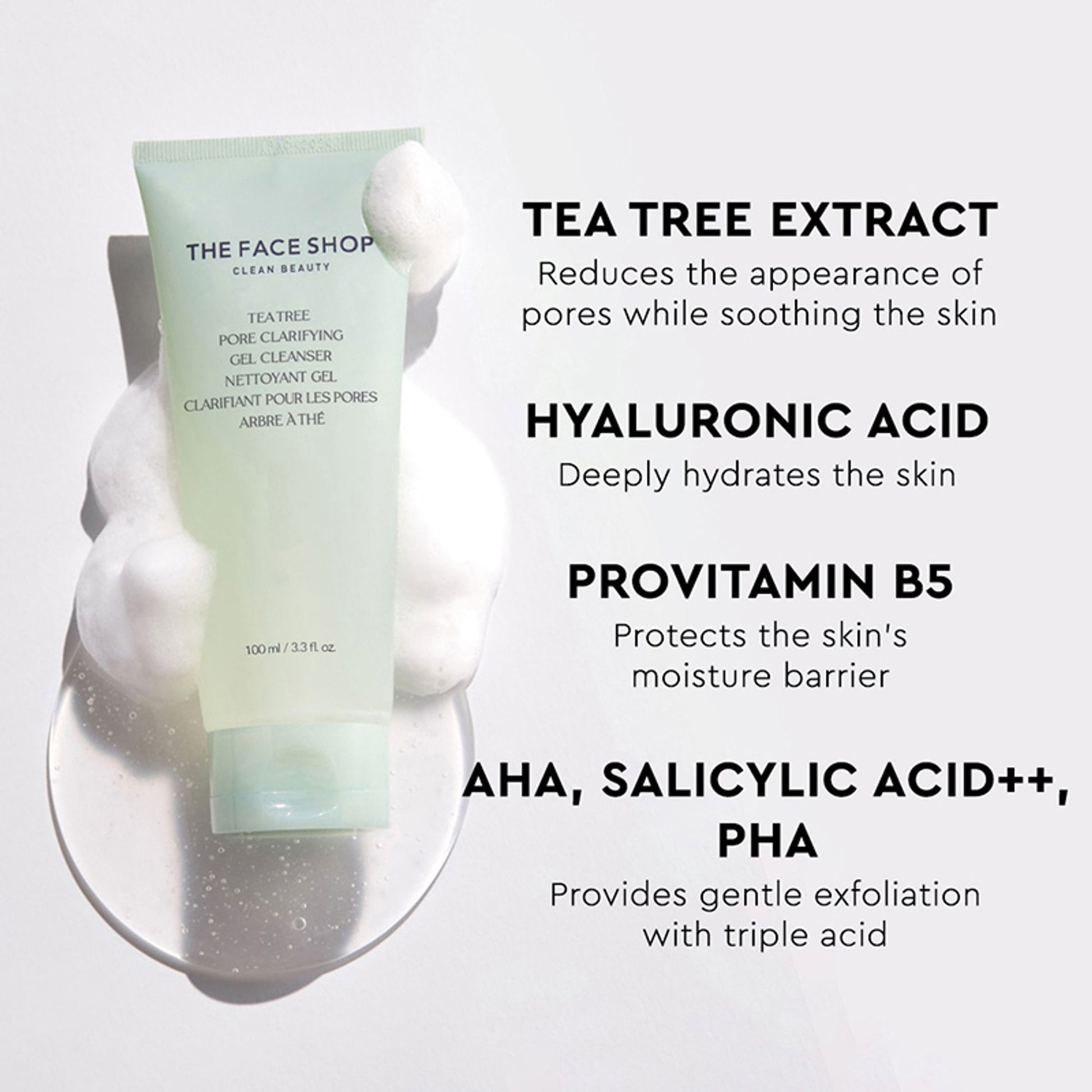 The Face Shop Tea Tree Gel Cleanser - Korean Face Wash
