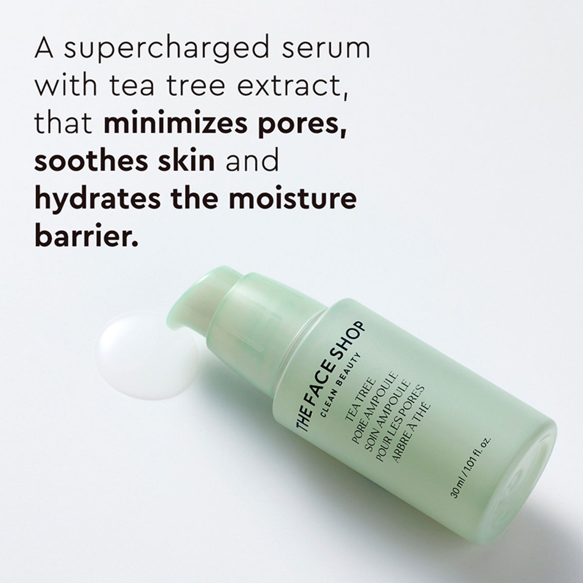 The Face Shop Tea Tree Pore Korean Ampoule Serum with AHA, Salicylic Acid (BHA) & PHA for Acne