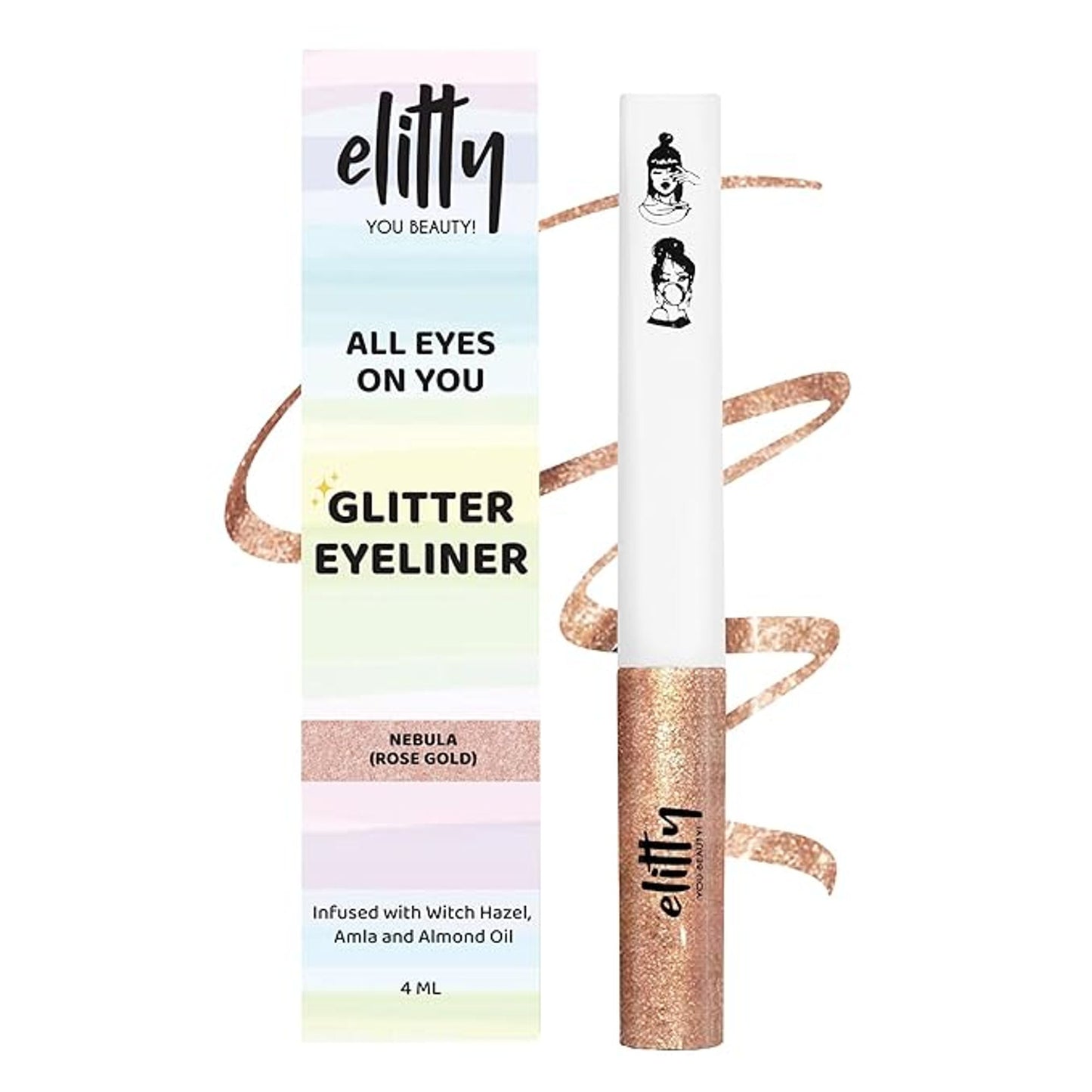 Elitty Glitter Waterproof Liquid Eyeliner - Copper