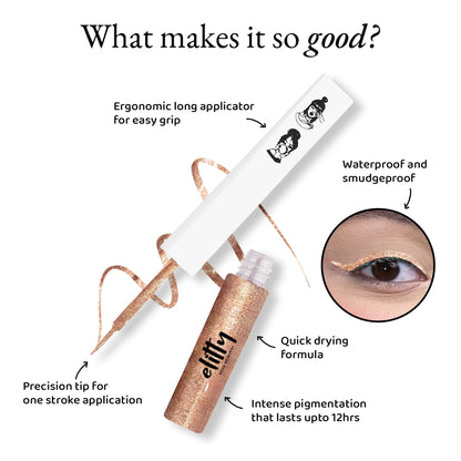 Elitty Glitter Waterproof Liquid Eyeliner - Copper