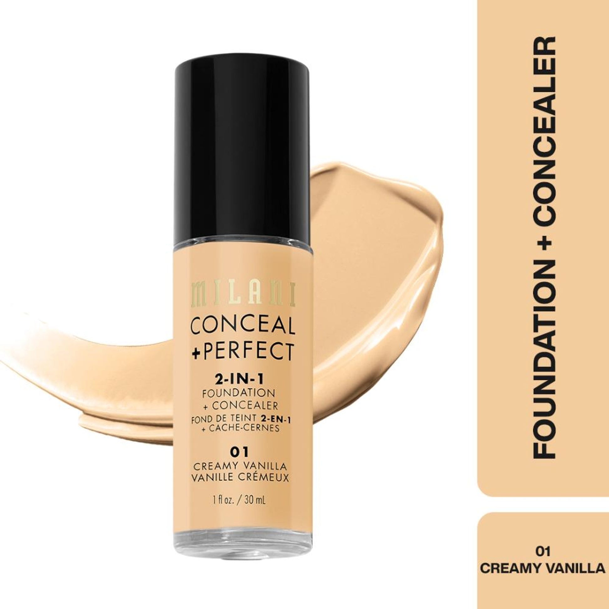 Milani Conceal + Perfect 2-in-1 Foundation + Concealer - 01 Creamy Vanilla