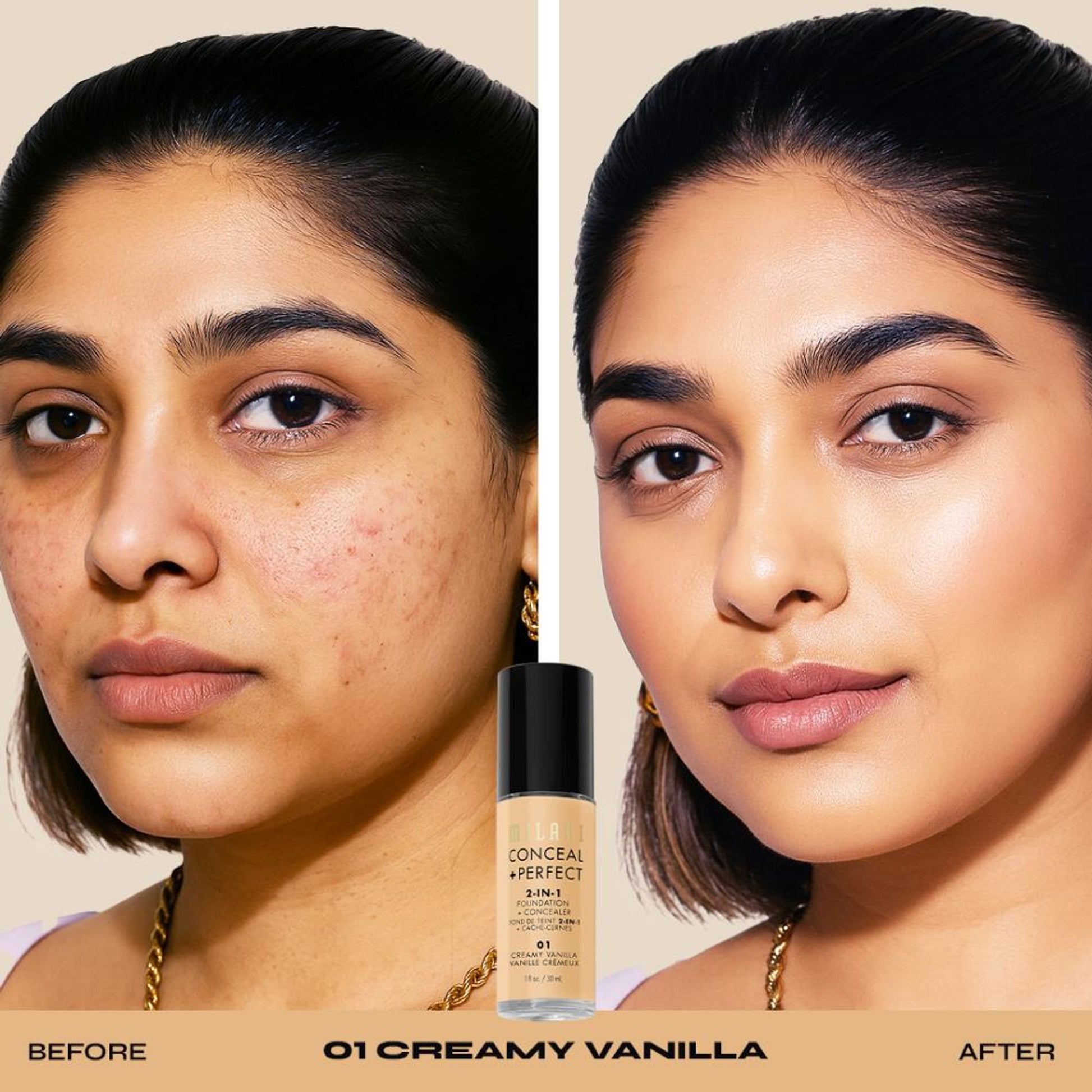 Milani Conceal + Perfect 2-in-1 Foundation + Concealer - 01 Creamy Vanilla