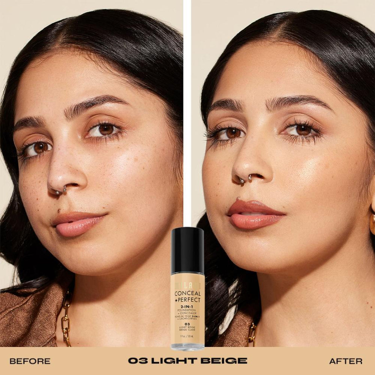 Milani Conceal + Perfect 2-in-1 Foundation + Concealer - 03 Light Beige
