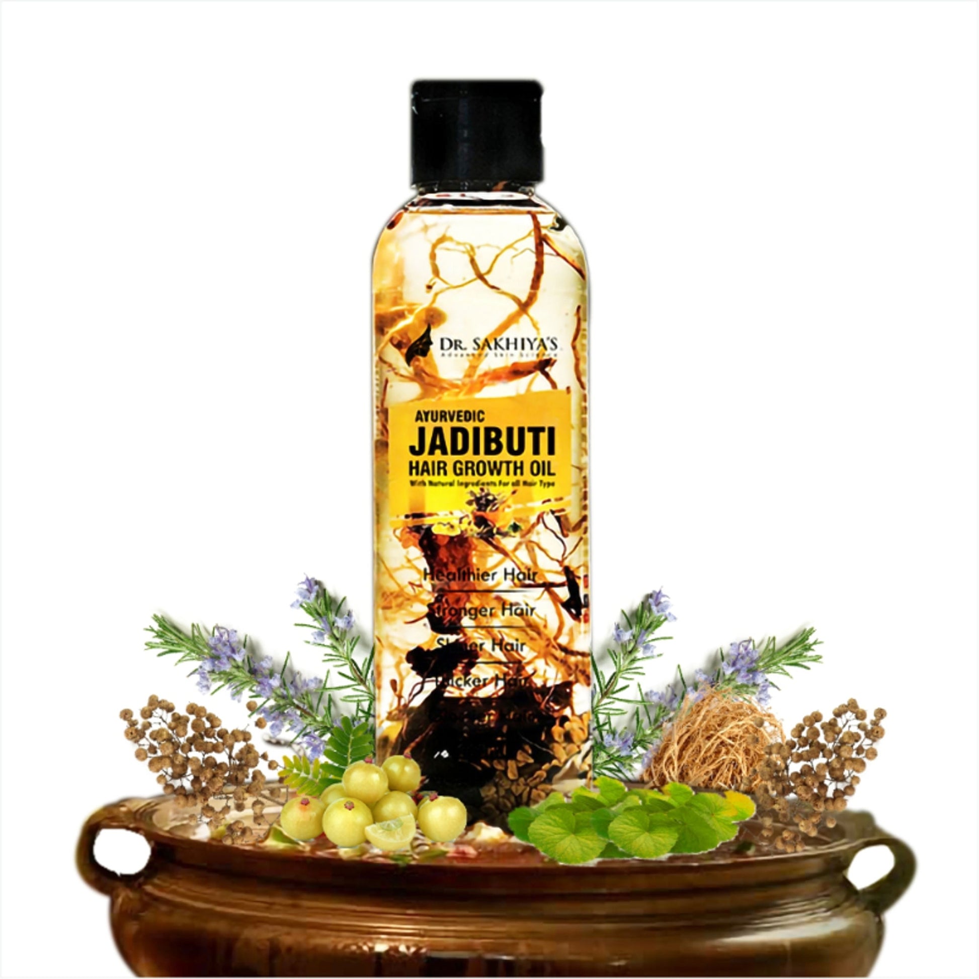 Dr. Sakhiya Ayurvedic Jadibuti Hair Oil for Natural Hair Growth & Hair Fall Control
