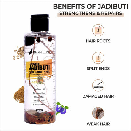 Dr. Sakhiya Ayurvedic Jadibuti Hair Oil for Natural Hair Growth & Hair Fall Control