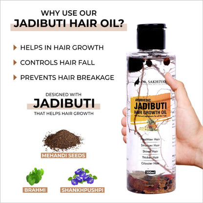 Dr. Sakhiya Ayurvedic Jadibuti Hair Oil for Natural Hair Growth & Hair Fall Control