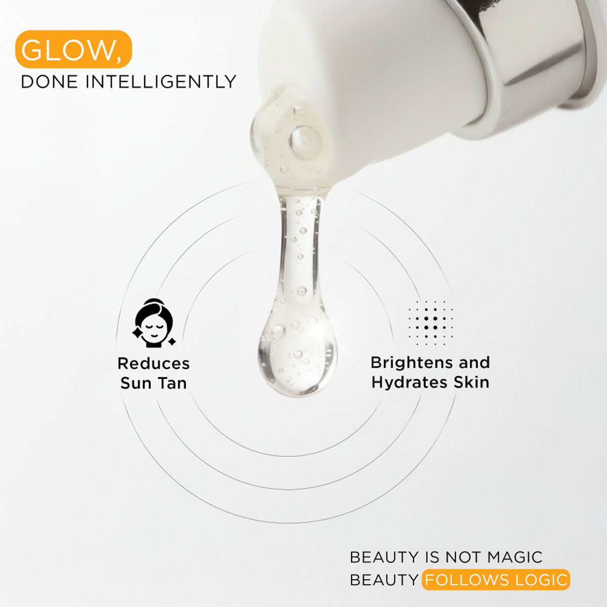 SKINQ 15% Vitamin C Glow Serum with L Ascorbic & Ferulic Acid, Reduces Tan & Brightens Skin