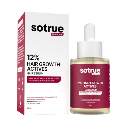 Sotrue 12% Hair Growth Actives Serum For Scalp - Redensyl, Procapil, Anagain & Baicapil