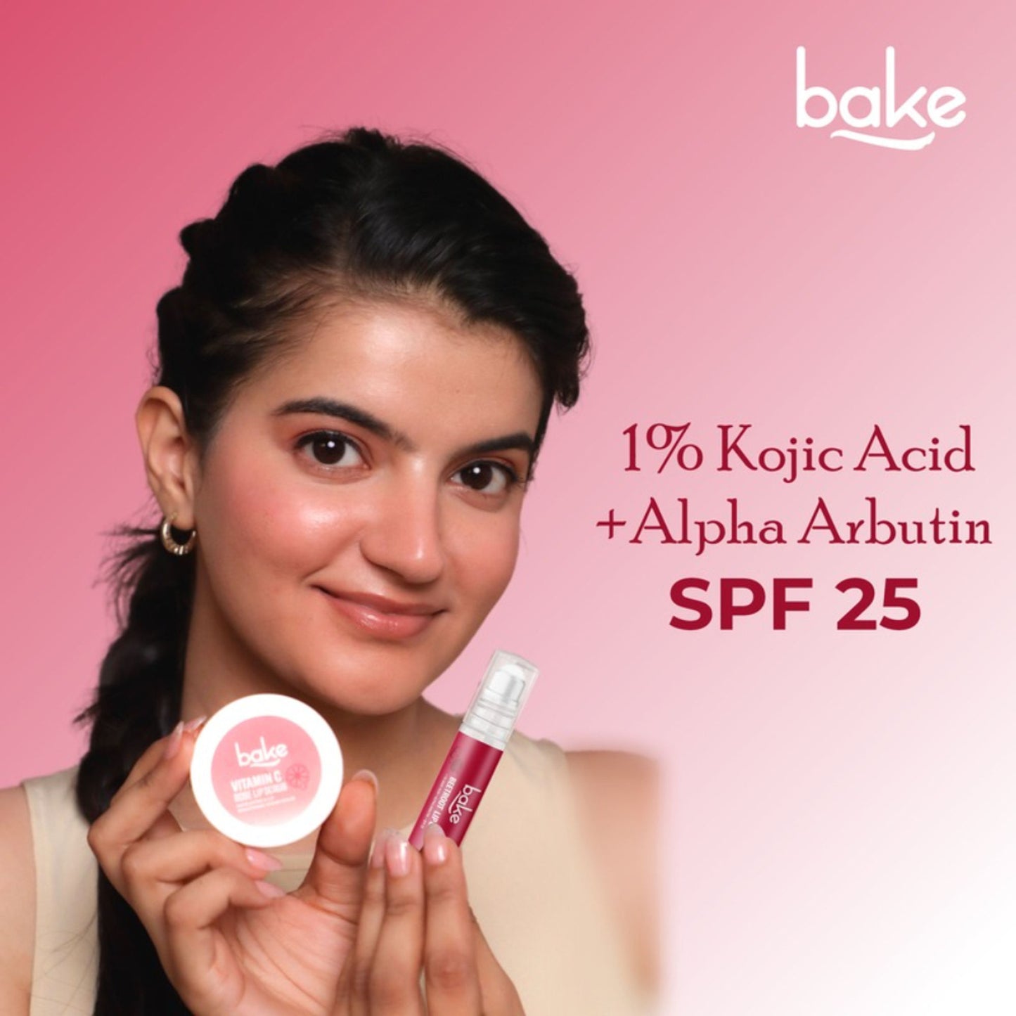 Bake 1% Kojic Acid + Alpha Arbutin Tinted Lip Balm Oil For Pigmented & Dark Lips With SPF 25