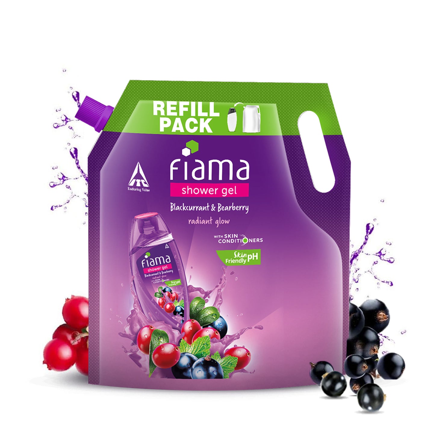 Fiama Shower Gel Blackcurrant & Bearberry with Skin Conditioners for Radiant Glow