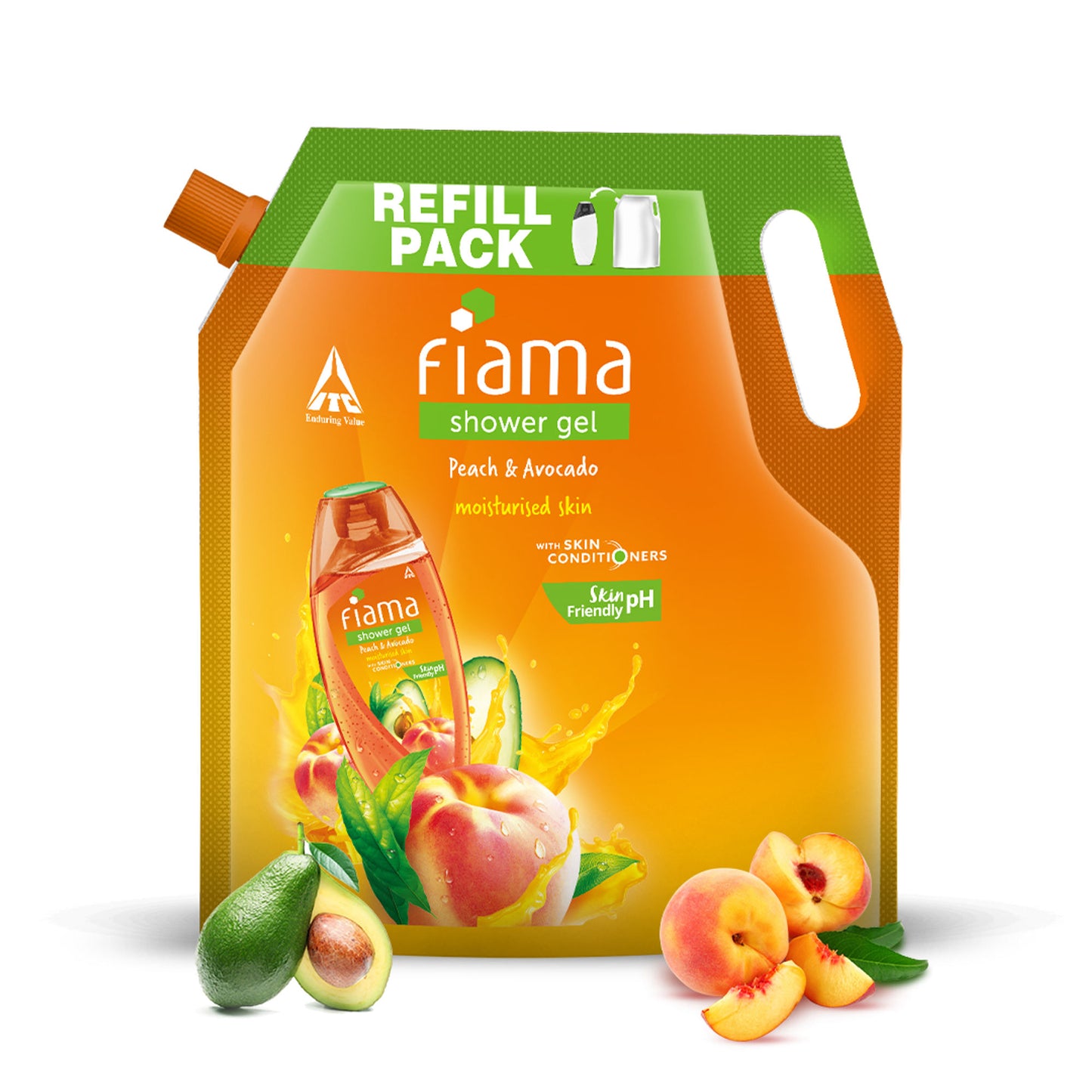 Fiama Shower Gel Peach & Avocado with Skin Conditioners for Soft Moisturised Skin