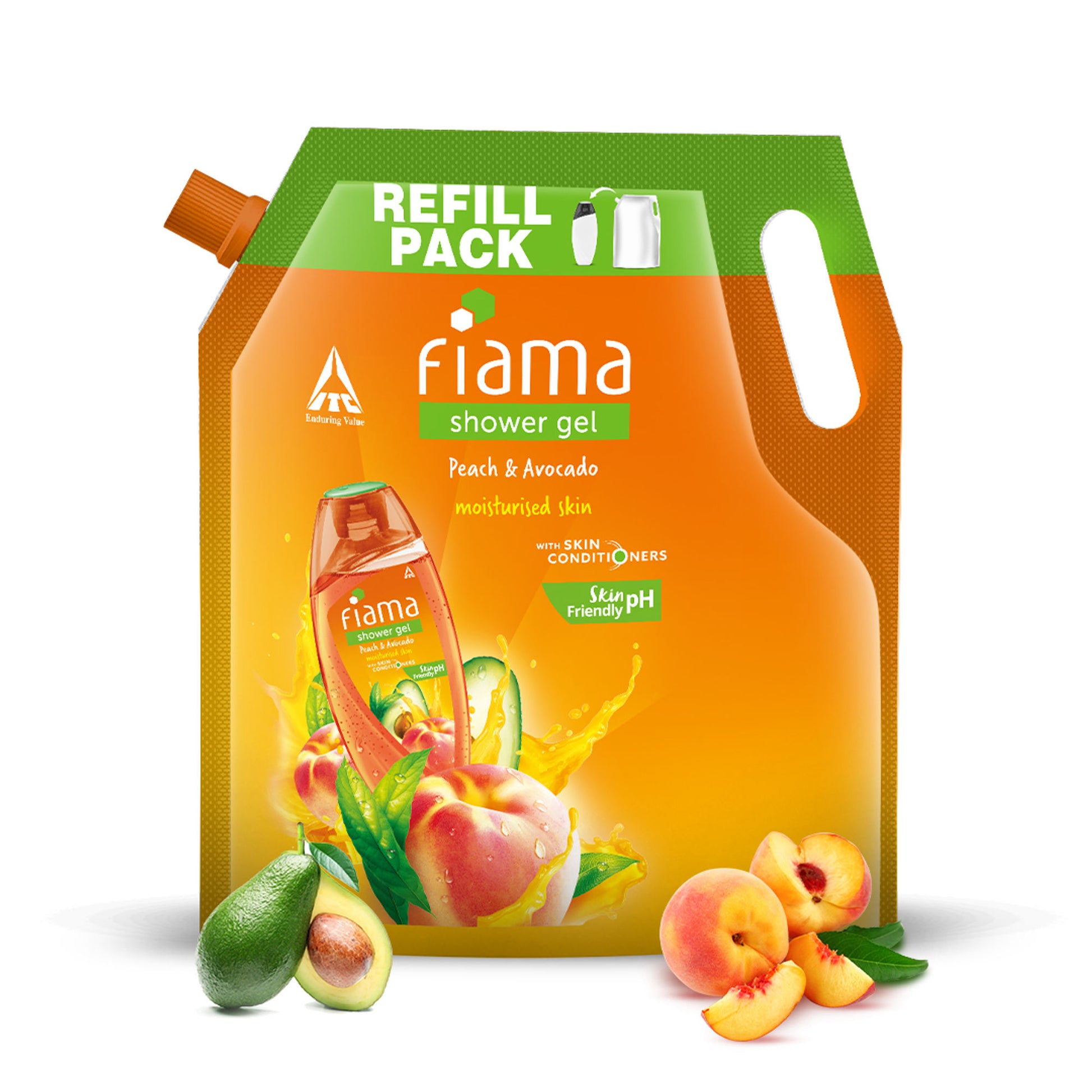 Fiama Shower Gel Peach & Avocado with Skin Conditioners for Soft Moisturised Skin