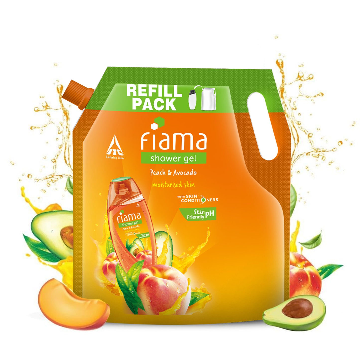 Fiama Shower Gel Peach & Avocado with Skin Conditioners for Soft Moisturised Skin