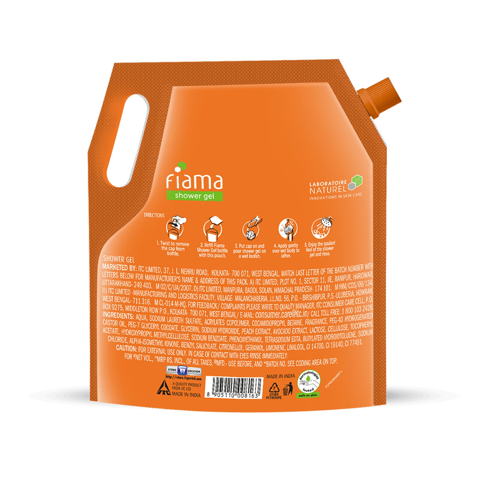 Fiama Shower Gel Peach & Avocado with Skin Conditioners for Soft Moisturised Skin