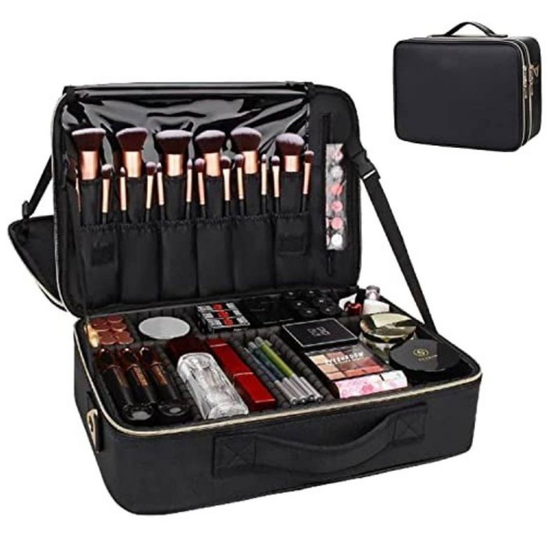 Rhe Cosmetics Medium Large Travel Makeup Bag - Black