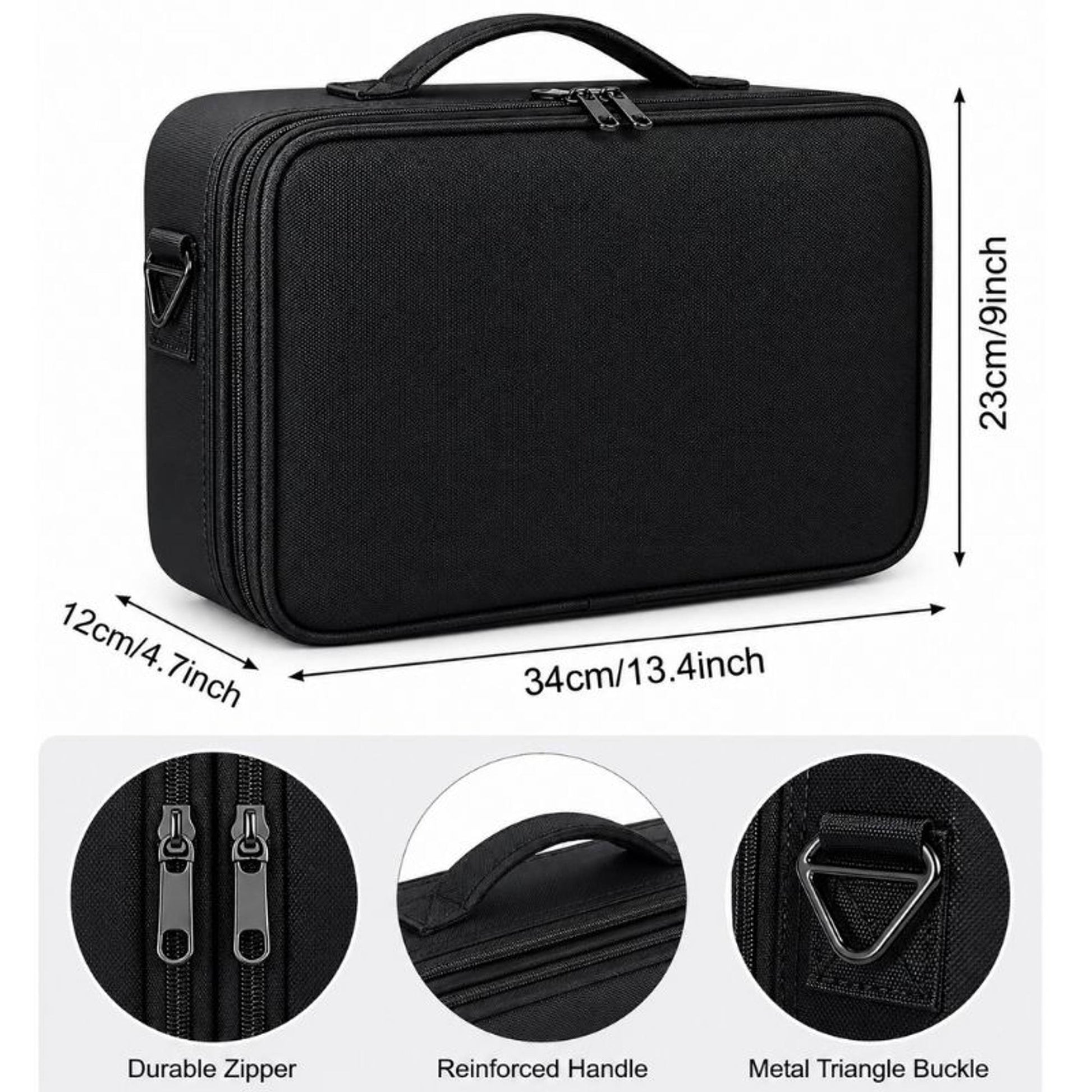 Rhe Cosmetics Medium Large Travel Makeup Bag - Black