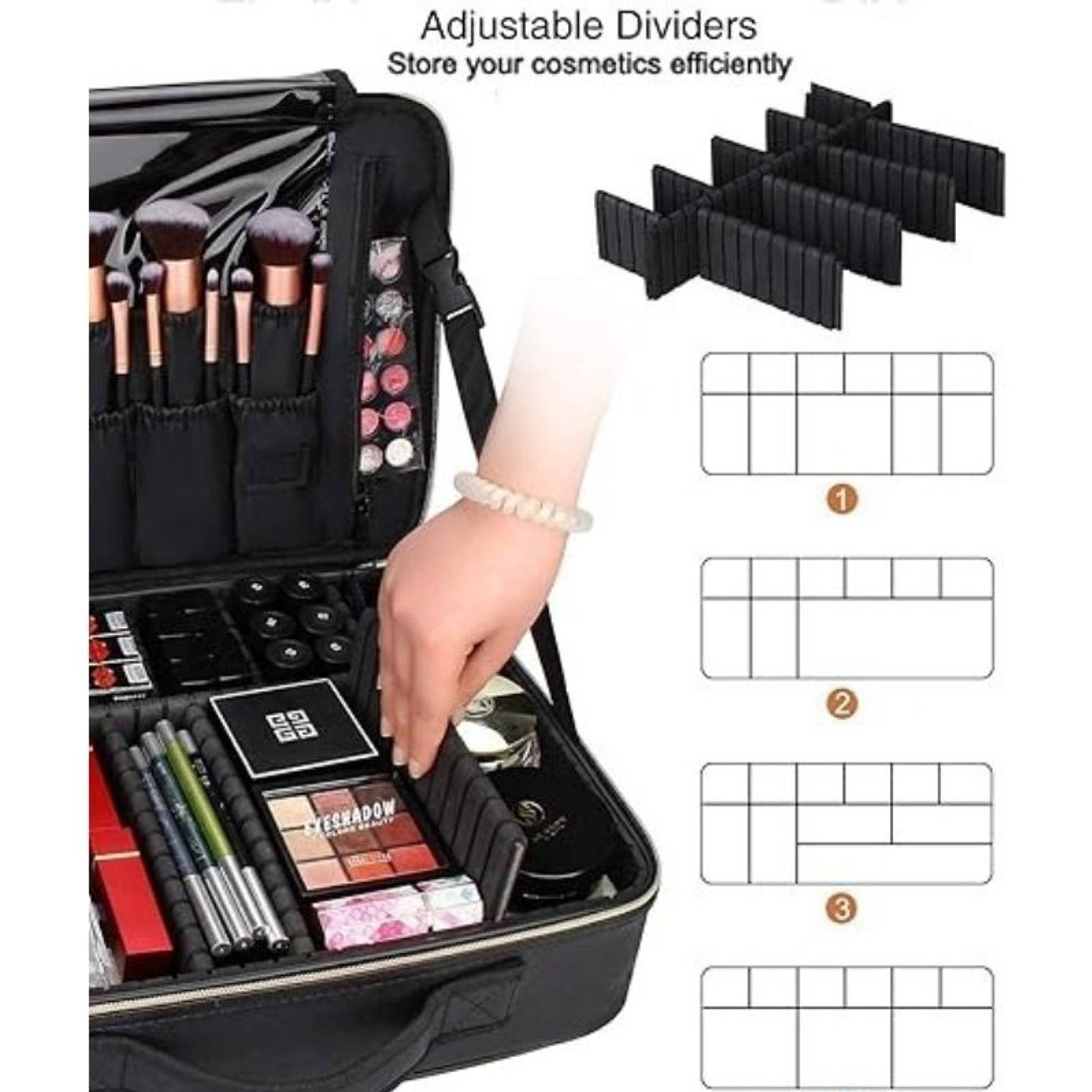 Rhe Cosmetics Medium Large Travel Makeup Bag - Black