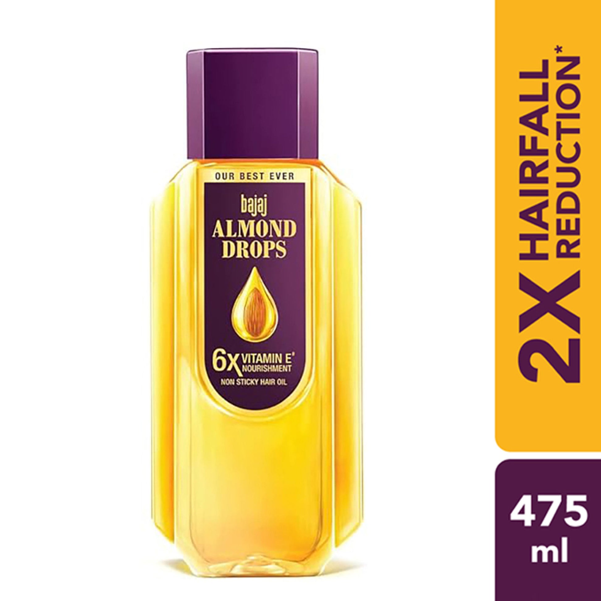 Bajaj Almond Drops Almond Oil 6X Vitamin E Nourishment Non Sticky Hair Oil For Hair Fall Control