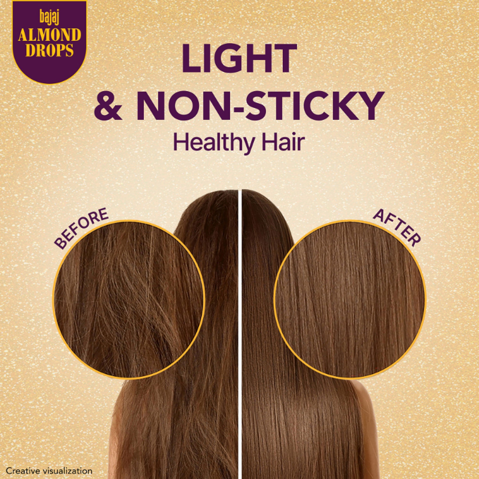 Bajaj Almond Drops Almond Oil 6X Vitamin E Nourishment Non Sticky Hair Oil For Hair Fall Control
