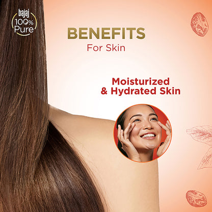 Bajaj 100% Virgin & Cold Pressed Pure Castor Hair and Skin Oil for Lusturous Shiny Hair & Moisturized Skin, Best Beauty Products