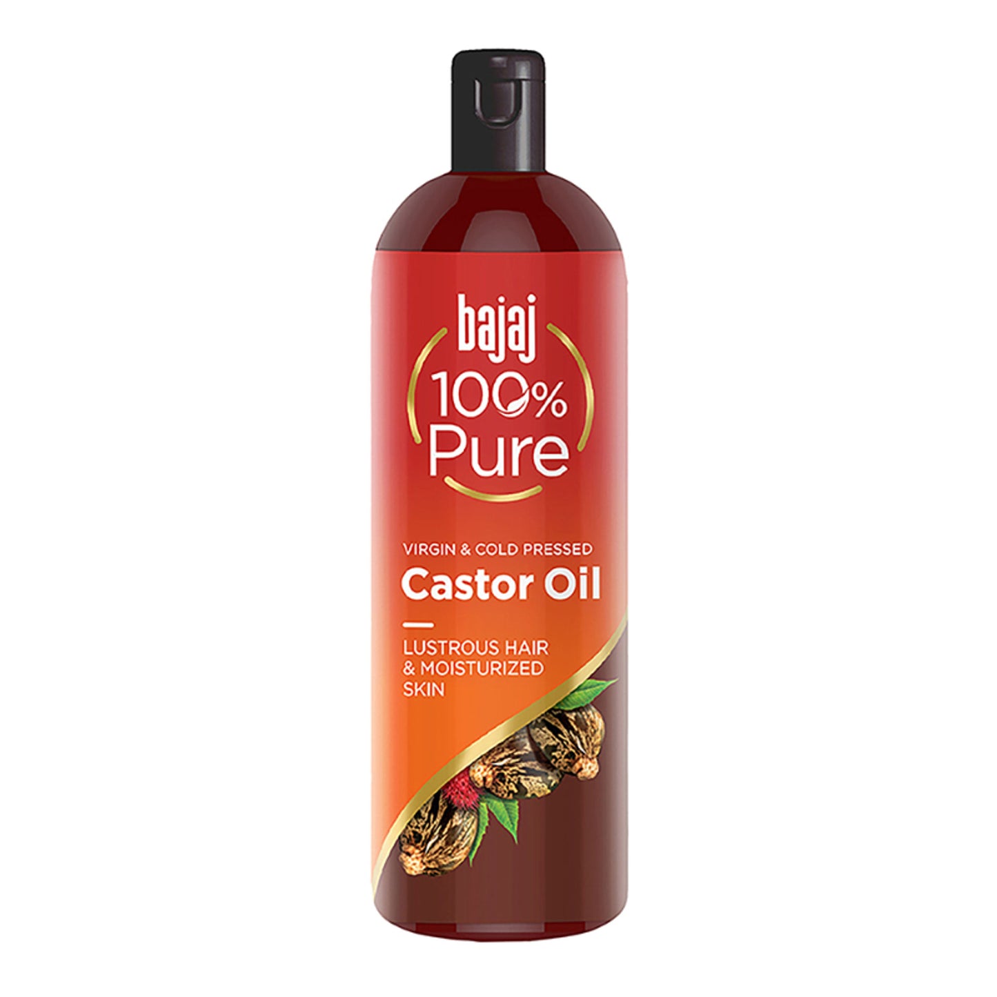 Bajaj 100% Virgin & Cold Pressed Pure Castor Hair and Skin Oil for Lusturous Shiny Hair & Moisturized Skin, Best Beauty Products