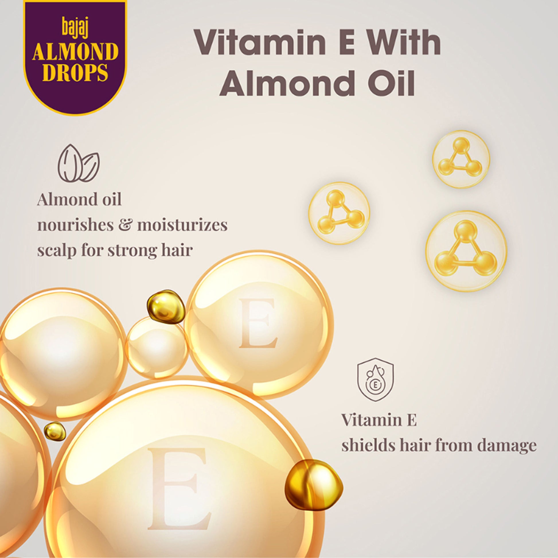 Bajaj Almond Drops Serum With Oil For Hair With Almond Oil & Vitamin E