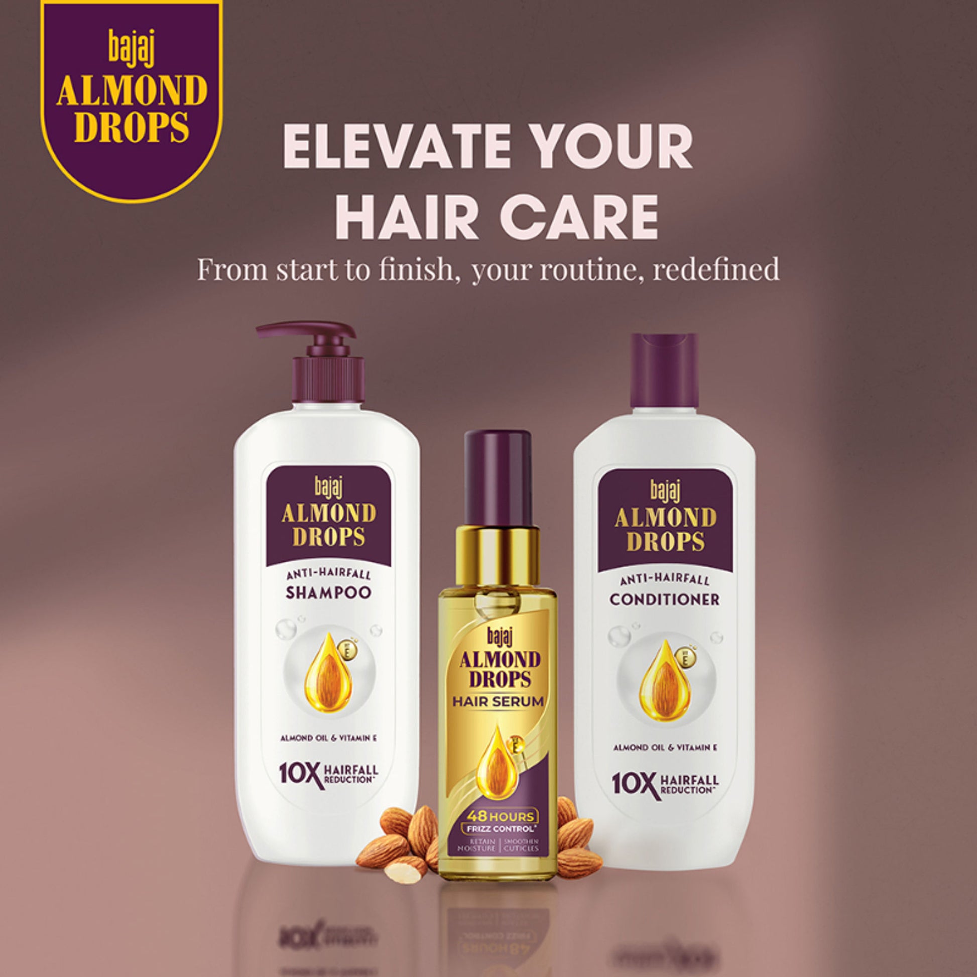 Bajaj Almond Drops Serum With Oil For Hair With Almond Oil & Vitamin E