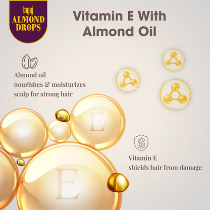 Bajaj Almond Drops Serum With Oil For Hair With Almond Oil & Vitamin E