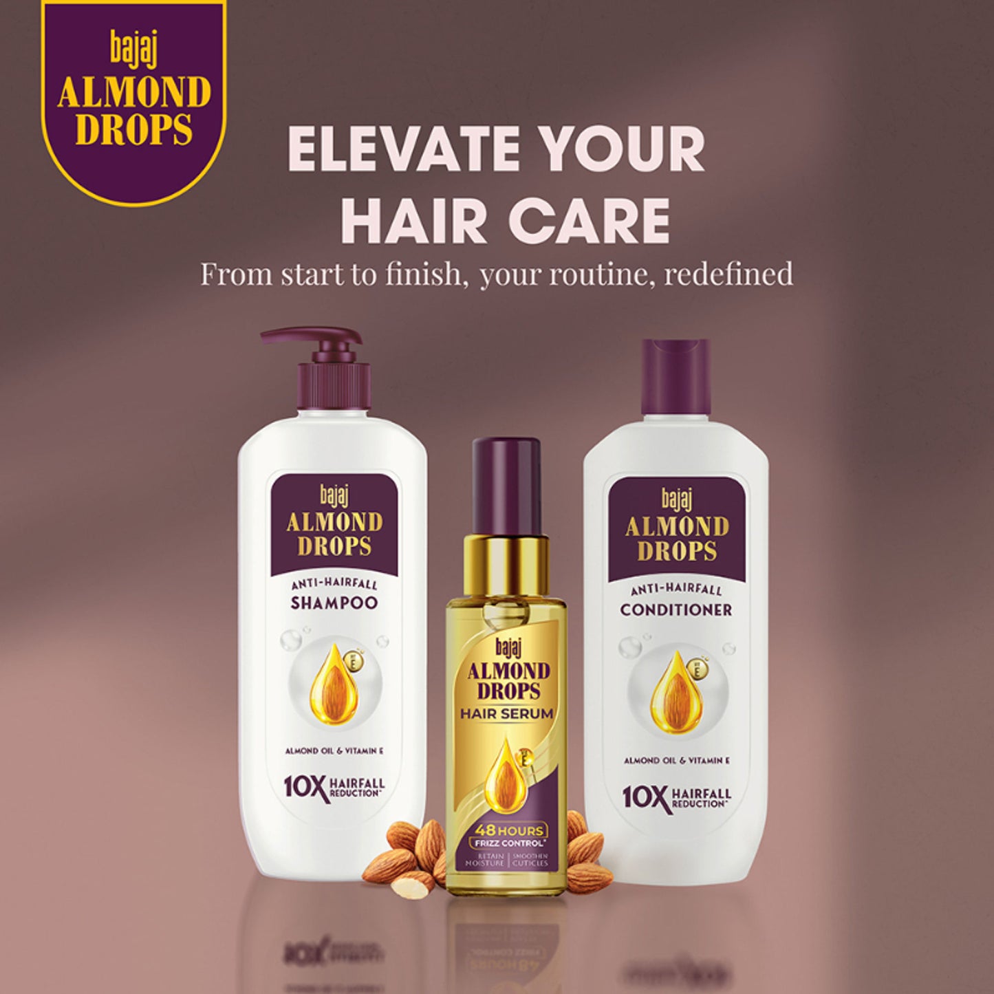 Bajaj Almond Drops Serum With Oil For Hair With Almond Oil & Vitamin E