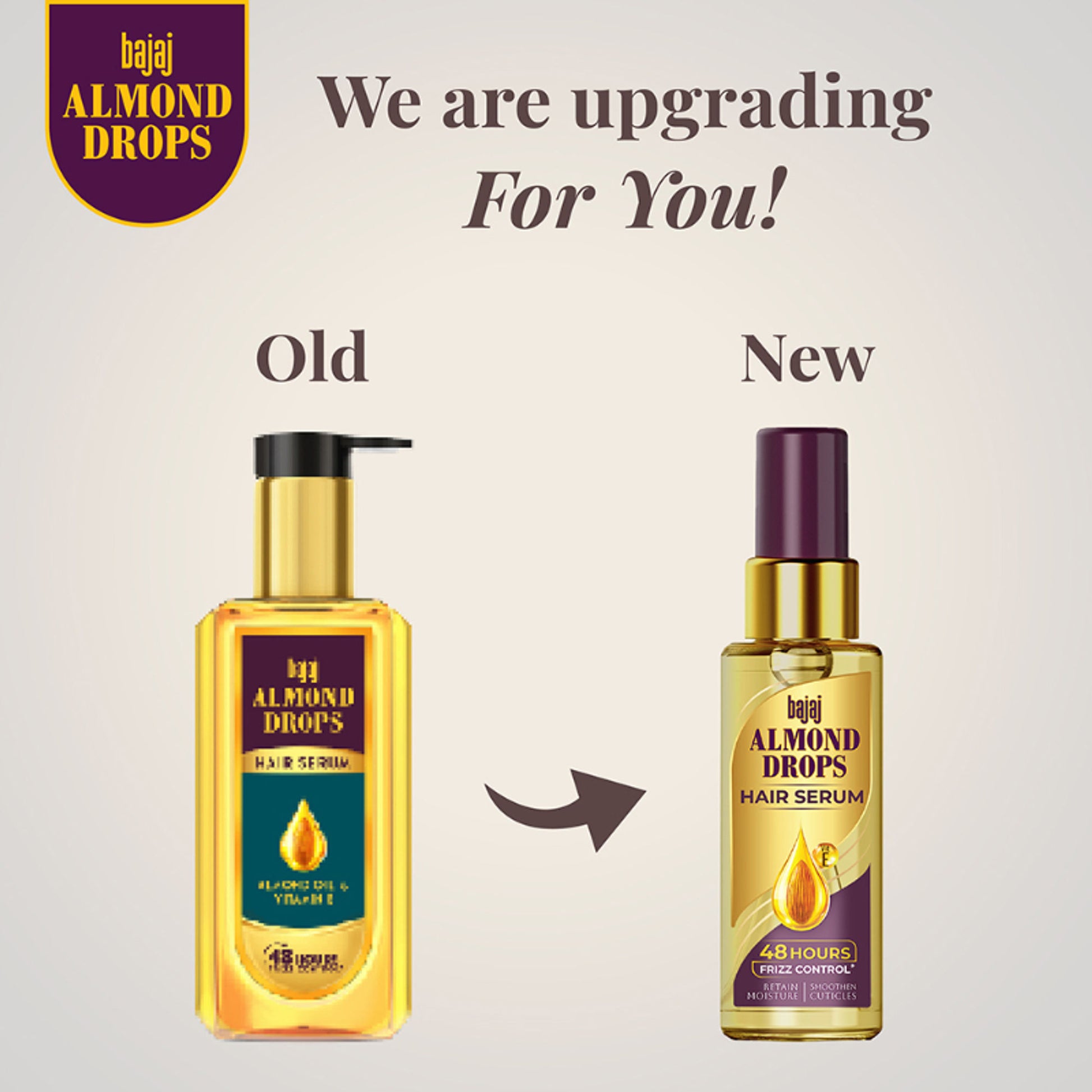 Bajaj Almond Drops Serum With Oil For Hair With Almond Oil & Vitamin E