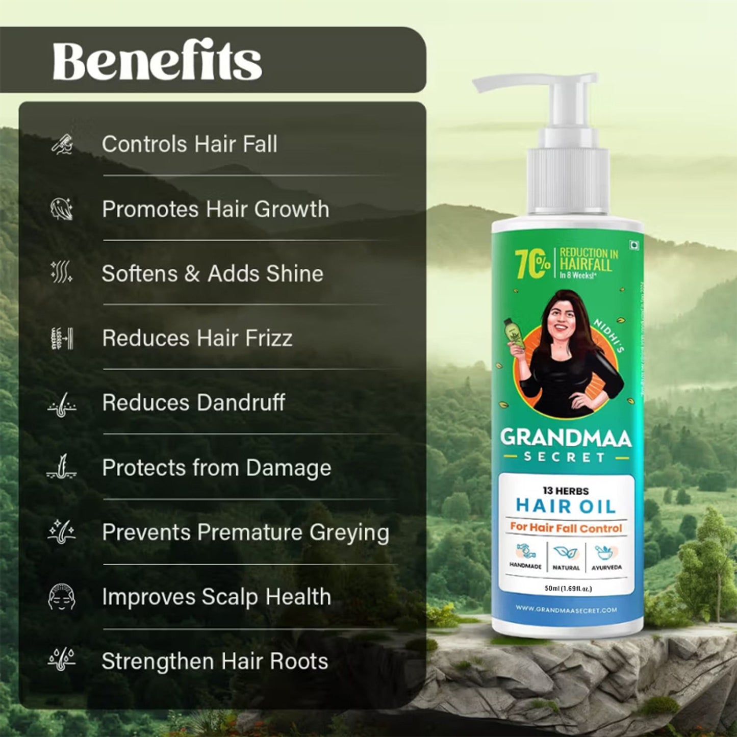 NIDHI'S GRANDMAA SECRET 13 Herbs Hair Oil For Hair Fall Control