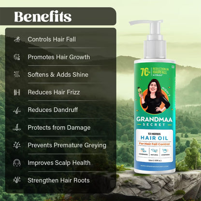 NIDHI'S GRANDMAA SECRET 13 Herbs Hair Oil For Hair Fall Control