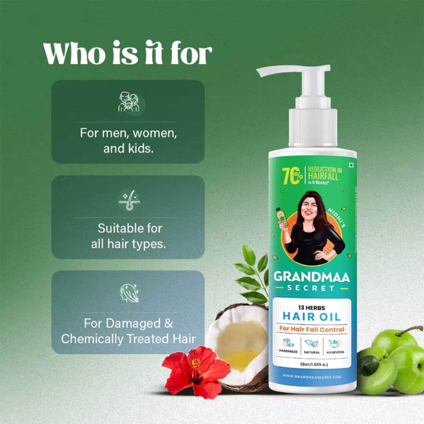 NIDHI'S GRANDMAA SECRET 13 Herbs Hair Oil For Hair Fall Control