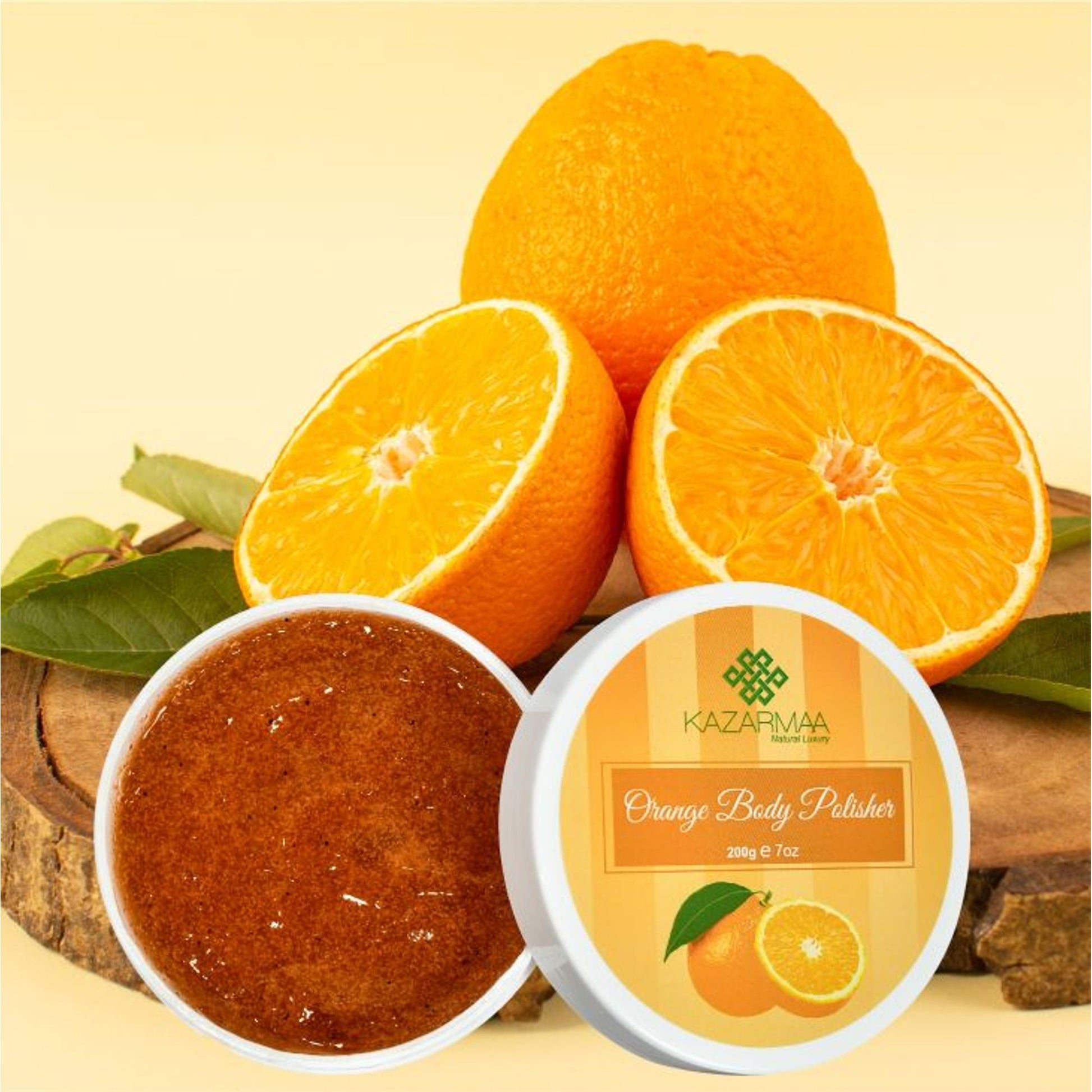 Kazarmaa Orange Body Polisher Exfoliating Body Scrub For Skin Lightening And Radiant Glow