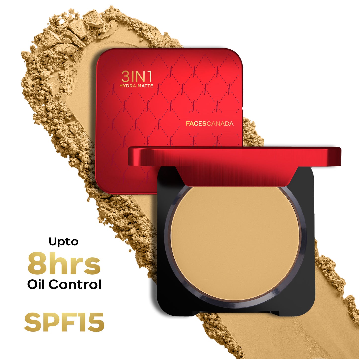 Faces Canada 3In1 All Day Hydra Matte Compact Powder - Honey 05
