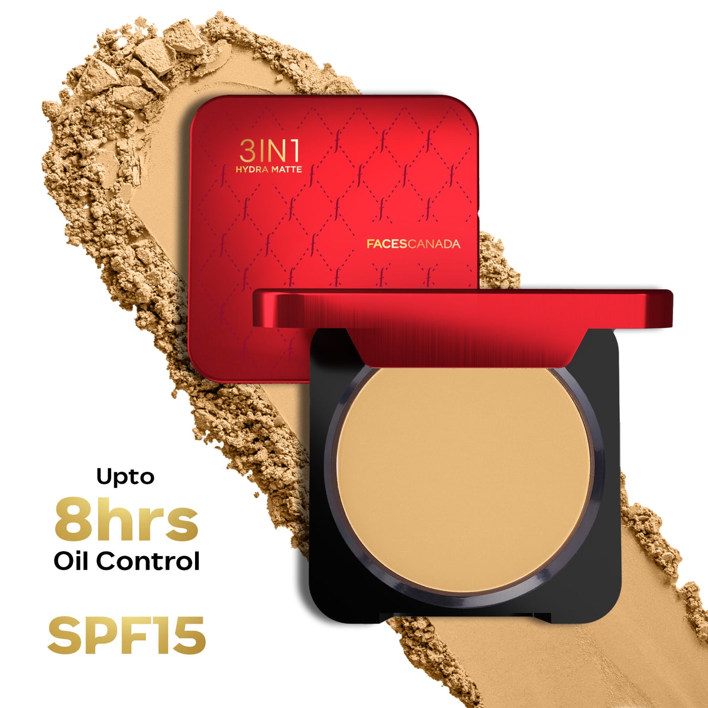 Faces Canada 3In1 All Day Hydra Matte Compact Powder - Tan 06